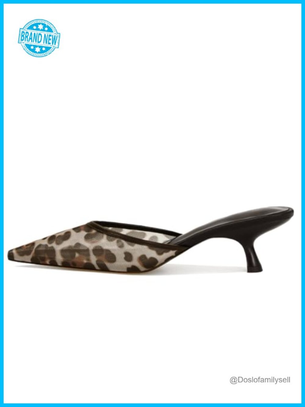 Mesh Kitten Heels Pointed Toe Slip On Slingback Pumps